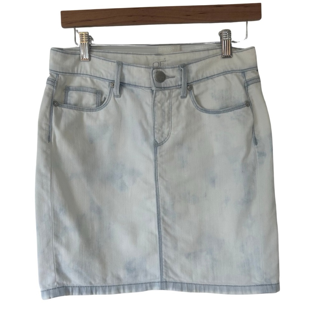 LOFT Skirt Acid Wash High Wasted Y2K Light Blue Jean Mini Size 25 0 Petite